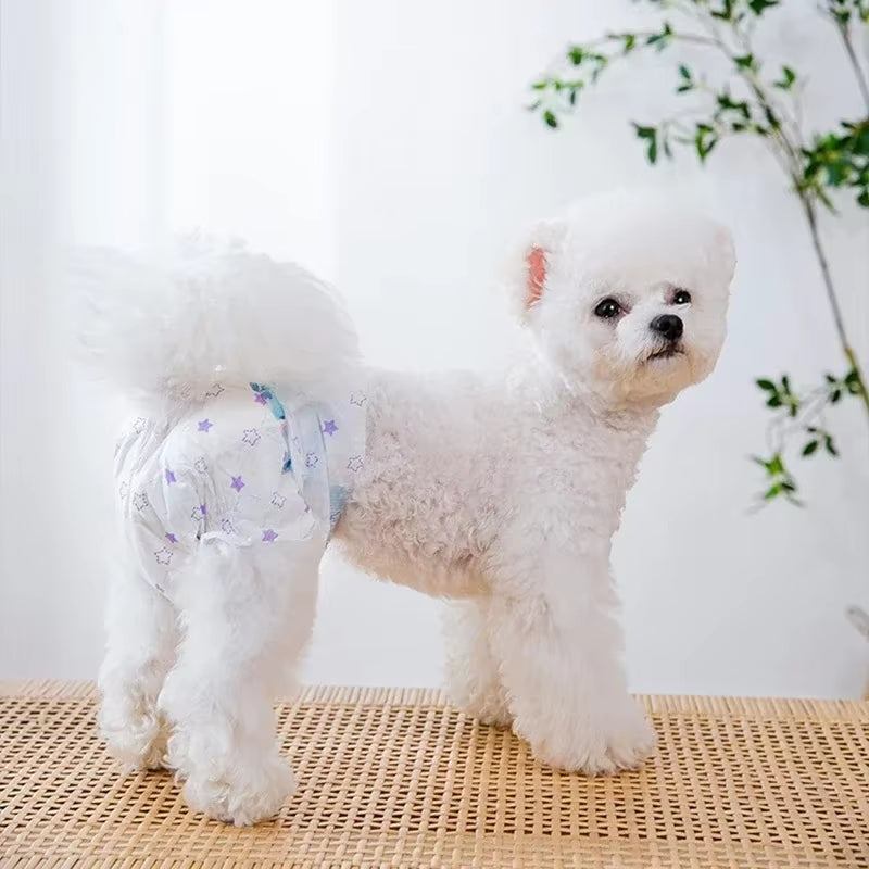10Pcs Pet Dog Diapers Males Females Absorbent Adjustable Doggy Disposable Underwear Physiological Breathable Pants for Dogs